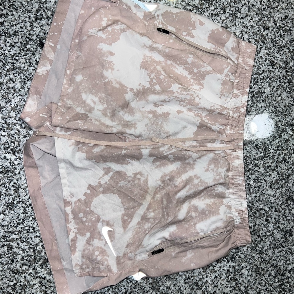 Nike Beige and White Sports Shorts